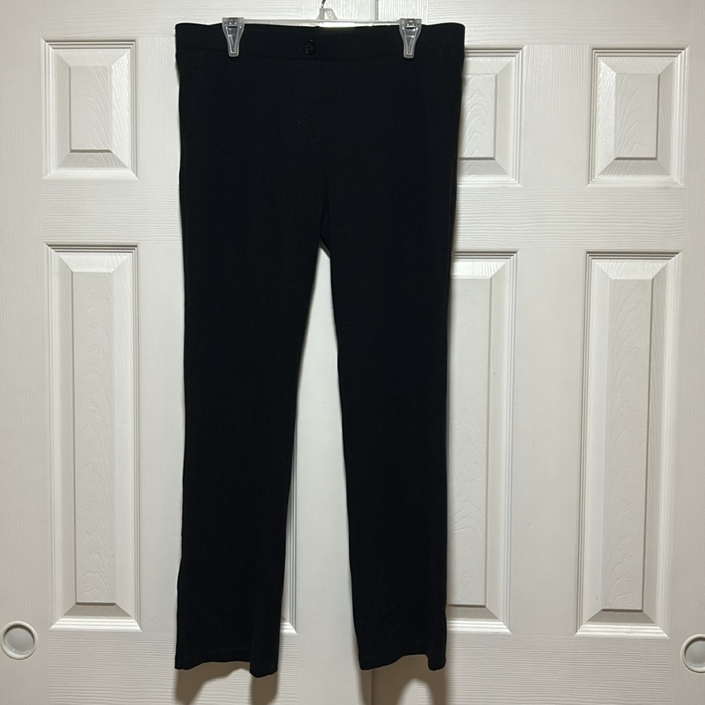 Betabrand Dress Pant Yoga Pants Gray Stripe - Size XL